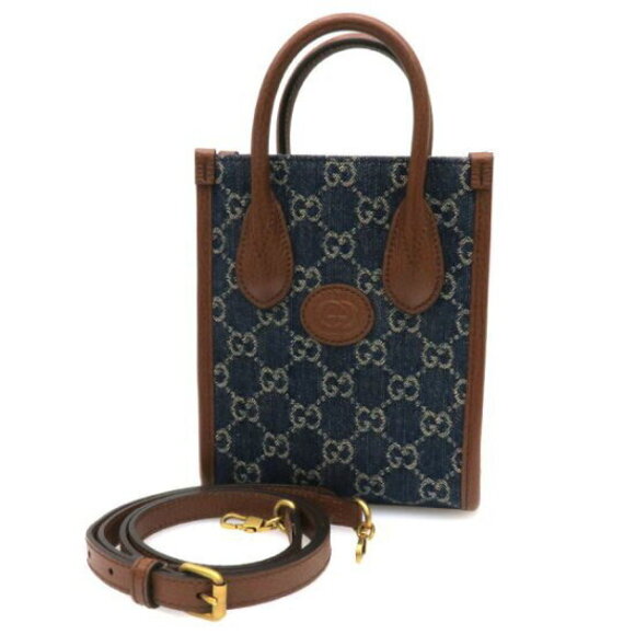 Gucci Handbags - Gucci Interlocking GG Tote Bag blue denim